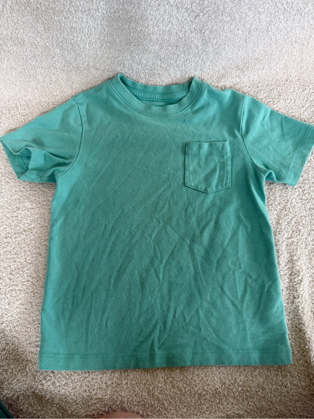 Wonder Nation Boys Pocket T-Shirt XS 4-5 Teal Green Relaxed Fit Short Sleeve